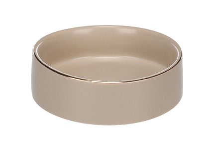 Flamingo Eram Ceramic Bowl – Medium Beige Dish with Shiny Rim, Durable Finish