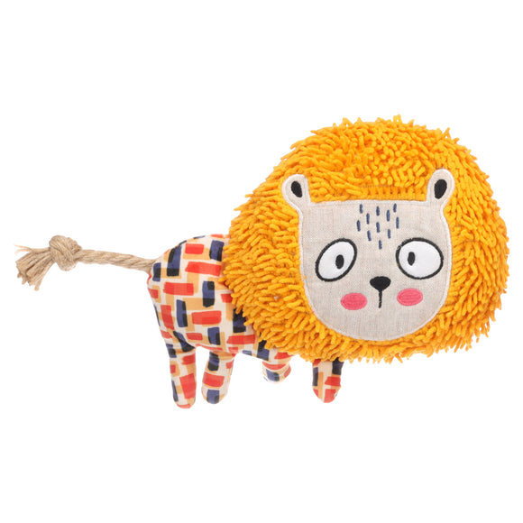 Flamingo Saffia Lion Plush Dog Toy – Soft Squeaker Lion with Rustling Sound