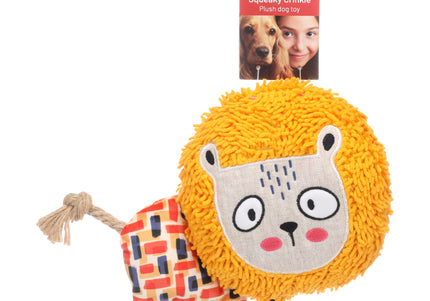 Flamingo Saffia Lion Plush Dog Toy – Soft Squeaker Lion with Rustling Sound