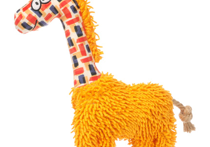 Flamingo Saffia Giraffe Plush Dog Toy – Soft Squeaky Animal, Durable Playtime Fun