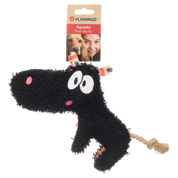 Flamingo Saffia Hippopotamus Plush Dog Toy – Soft Squeaky Play Companion, Durable Design