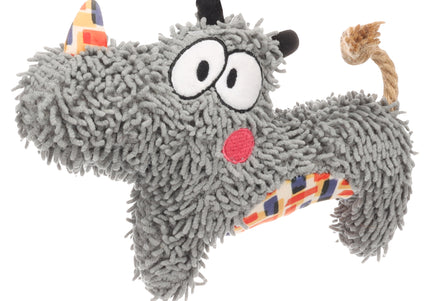 Flamingo Saffia Rhinoceros Plush Dog Toy – Soft Squeaky Animal, Durable Playtime Fun