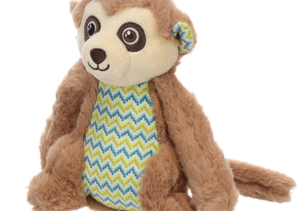 Flamingo Drala Plush Monkey Toy – Soft Brown 20cm with Squeaker, Durable Design