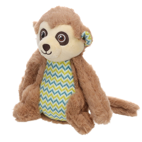 Flamingo Drala Plush Monkey Toy – Soft Brown 20cm with Squeaker, Durable Design