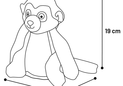 Flamingo Drala Plush Monkey Toy – Soft Brown 20cm with Squeaker, Durable Design