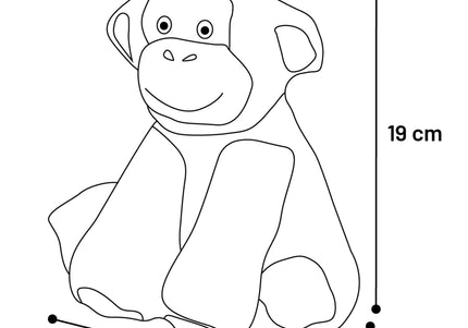 Flamingo Drala Sitting Monkey Plush Toy – Brown, 19cm, Soft Squeaker Playmate