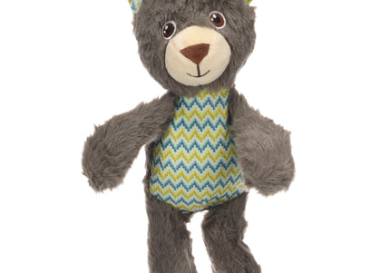 Flamingo Drala Bear Plush Toy – Grey 29cm, Soft Squeaker Comfort Companion