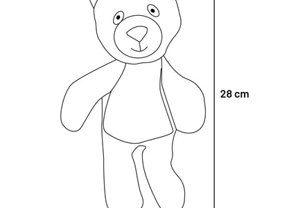 Flamingo Drala Bear Plush Toy – Grey 29cm, Soft Squeaker Comfort Companion