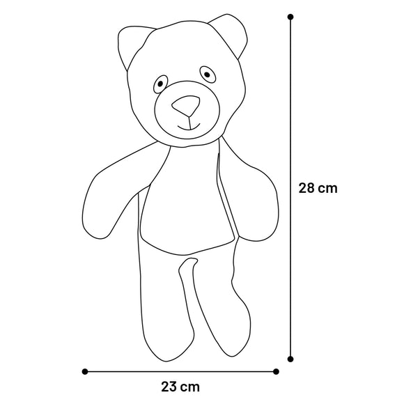 Flamingo Drala Bear Plush Toy – Grey 29cm, Soft Squeaker Comfort Companion