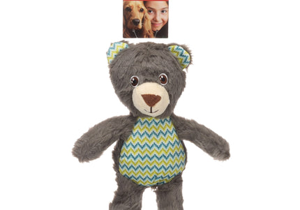 Flamingo Drala Bear Plush Toy – Grey 29cm, Soft Squeaker Comfort Companion