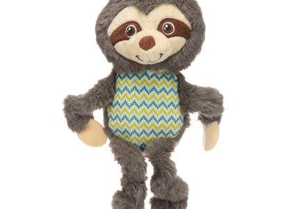 Flamingo Drala Sloth Plush Toy – Soft Grey 29cm Squeaky Companion, Durable Design