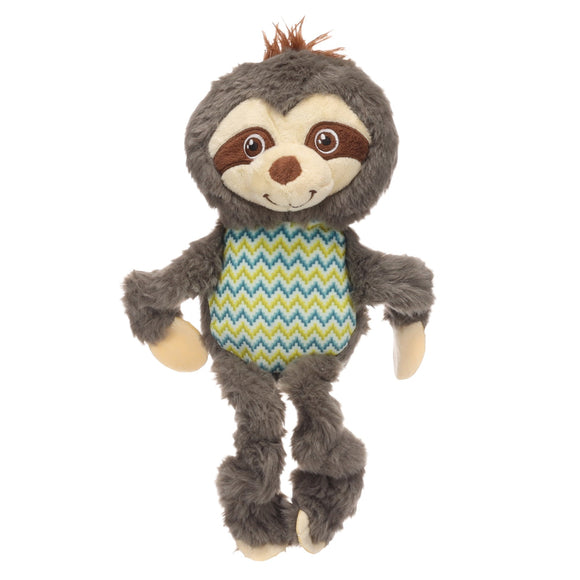 Flamingo Drala Sloth Plush Toy – Soft Grey 29cm Squeaky Companion, Durable Design