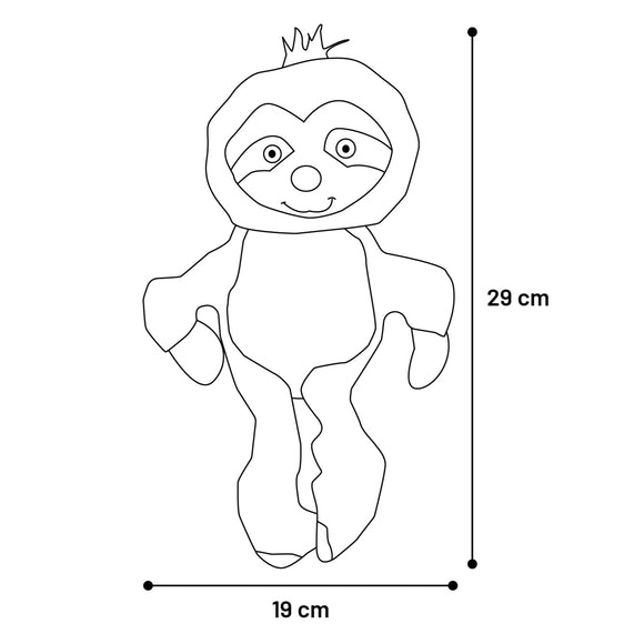 Flamingo Drala Sloth Plush Toy – Soft Grey 29cm Squeaky Companion, Durable Design