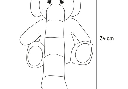 Flamingo Hida Elephant Grey Treat Toy – Ultra-Soft Plush Elephant, Gentle Chew Companion