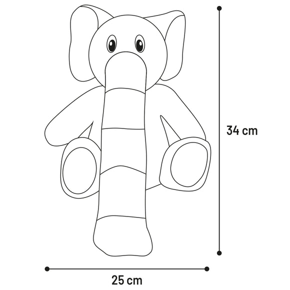 Flamingo Hida Elephant Grey Treat Toy – Ultra-Soft Plush Elephant, Gentle Chew Companion