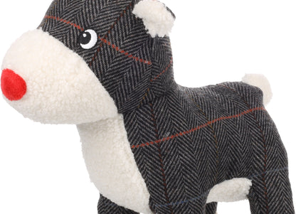 Flamingo Araceli Reindeer Christmas Dog Toy – Plush Squeaky Gray Holiday Playmate