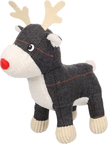 Flamingo Araceli Reindeer Christmas Dog Toy – Plush Squeaky Gray Holiday Playmate