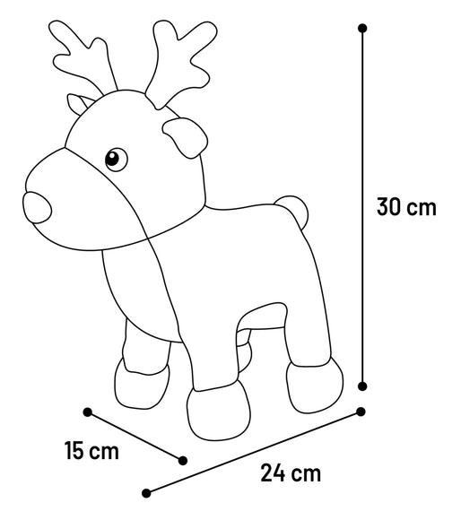 Flamingo Araceli Reindeer Christmas Dog Toy – Plush Squeaky Gray Holiday Playmate