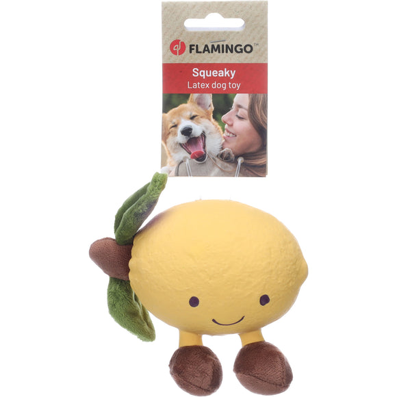 Flamingo Citri Lemon Squeaker Toy – Chewable Plush Lemon, Soft and Durable Design