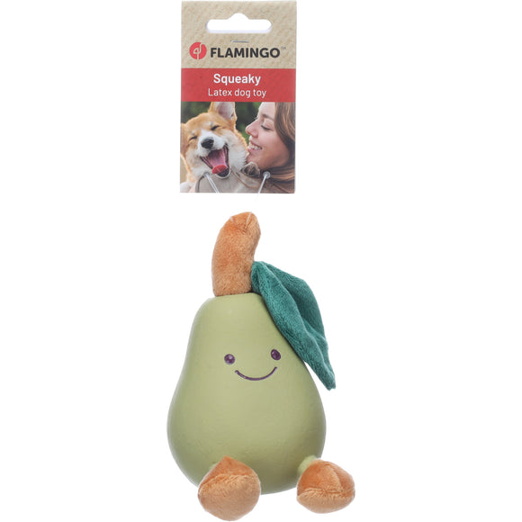 Flamingo Citri Pear Squeaker Toy – Chewable Plush Pear Design, Soft and Entertaining