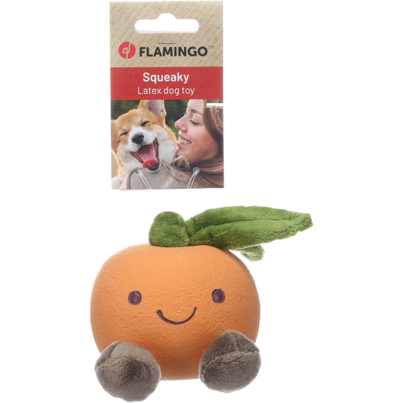 Flamingo Citri Orange Squeaker Toy – Soft Chewable Plush with Engaging Sound