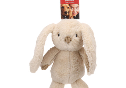 Flamingo Roegie Rabbit Plush Mascot – Soft Beige Cuddly Toy, Small Size
