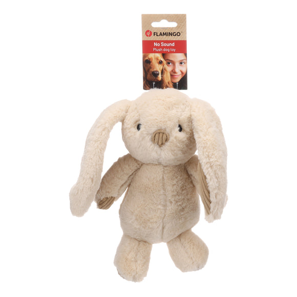 Flamingo Roegie Rabbit Plush Mascot – Soft Beige Cuddly Toy, Small Size