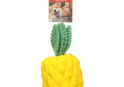 Flamingo Seezo Pineapple Rubber Toy – Durable Squeaky Chew with Fun Sound Effects