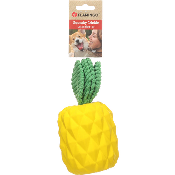 Flamingo Seezo Pineapple Rubber Toy – Durable Squeaky Chew with Fun Sound Effects