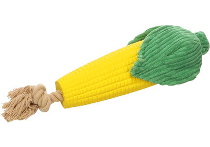 Flamingo Seezo Corn Rubber Toy – Durable Squeaky Play Toy with Realistic Corn Design