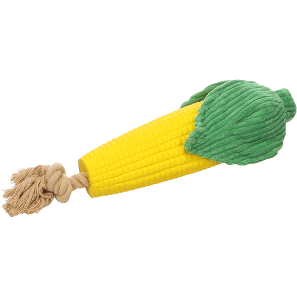 Flamingo Seezo Corn Rubber Toy – Durable Squeaky Play Toy with Realistic Corn Design