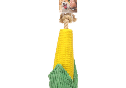Flamingo Seezo Corn Rubber Toy – Durable Squeaky Play Toy with Realistic Corn Design