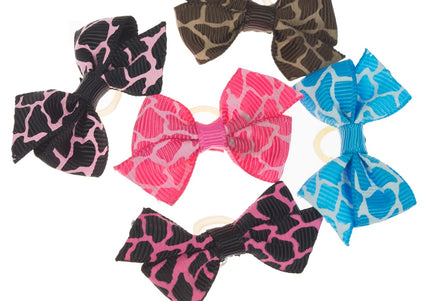 Blovi Wild Leopard Grooming Bows – Colorful Elastic Band Set, 25 Pieces