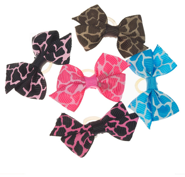 Blovi Wild Leopard Grooming Bows – Colorful Elastic Band Set, 25 Pieces
