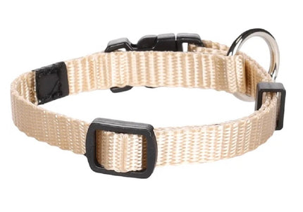 Flamingo Ziggi Small Nylon Collar 20-35cm – Adjustable, Lightweight, Beige Design