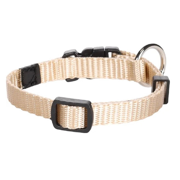 Flamingo Ziggi Small Nylon Collar 20-35cm – Adjustable, Lightweight, Beige Design