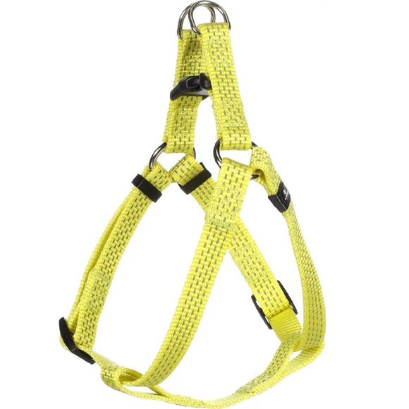 Flamingo Step&Go Ziggi Reflective Neon Yellow Harness – XL, Secure Locking Buckle, Step-In Design
