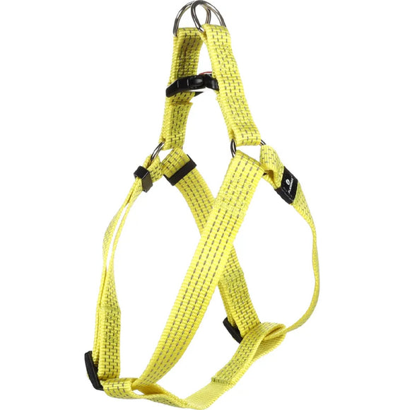 Flamingo Step&Go Ziggi Reflective Neon Yellow Harness – XL, Secure Locking Buckle, Step-In Design