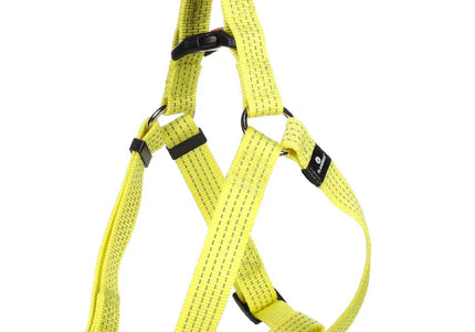 Flamingo Step&Go Ziggi Reflective Neon Yellow Harness – XL, Secure Locking Buckle, Step-In Design