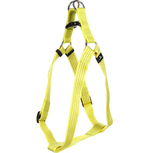Flamingo Step&Go Ziggi Reflective Neon Yellow Harness – XL, Secure Locking Buckle, Step-In Design