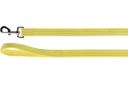 Flamingo Ziggi Reflective Leash – Neon Yellow, 100cm Length, 20mm Wide, Enhanced Visibility