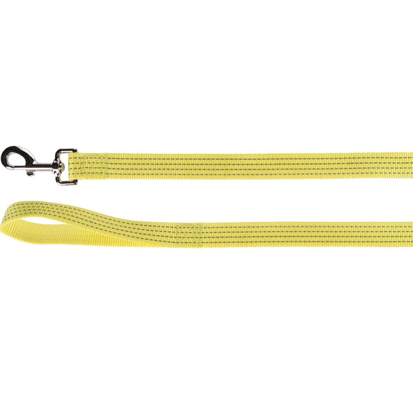 Flamingo Ziggi Reflective Leash – Neon Yellow, 100cm Length, 20mm Wide, Enhanced Visibility