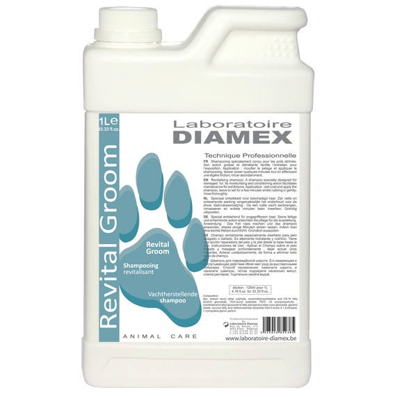 Diamex Revital Groom Rebuilding Shampoo – Concentrated Formula 1:8, 1L for Damaged Coats