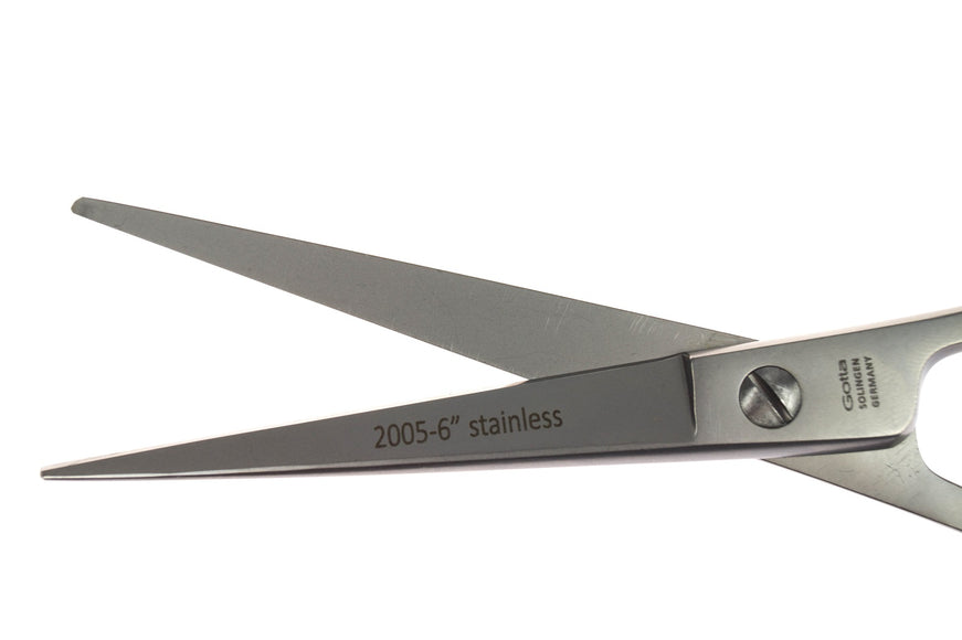 Gotta Solingen 6" Straight Grooming Scissors – One-Sided Micro-Grinding, Precision Cut