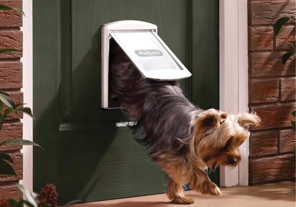 PetSafe Staywell Original 2-Way Pet Door White – Classic Small Size, Durable Flap Design