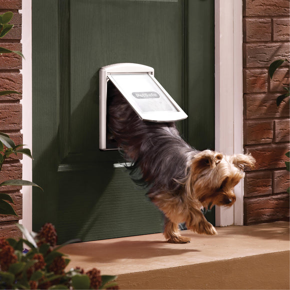 PetSafe Staywell Original 2-Way Pet Door White – Classic Small Size, Durable Flap Design