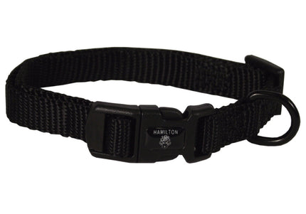 Hamilton Classic Adjustable Collar – 10mm Nylon, Smooth Fit, Black, Lightweight Design