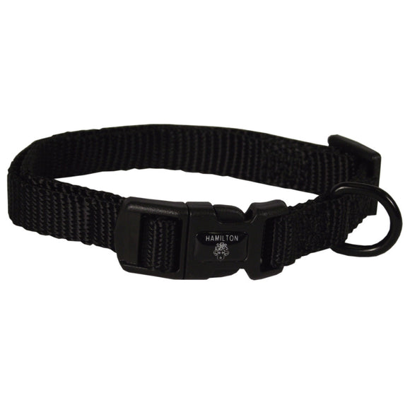 Hamilton Classic Adjustable Collar – 10mm Nylon, Smooth Fit, Black, Lightweight Design