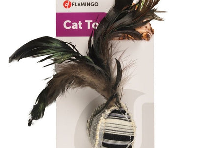 Flamingo Pirin Cat Ball 16cm – Stylish Feather Toy with Catnip, Engaging Play Design