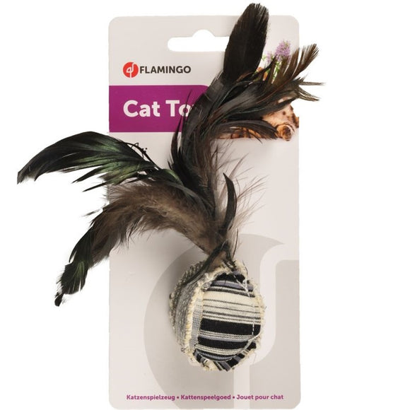 Flamingo Pirin Cat Ball 16cm – Stylish Feather Toy with Catnip, Engaging Play Design